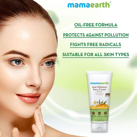 Mamaearth Anti Pollution Daily Face Cream, For Dry & Oily Skin, For a Bright Glowing Skin, 80 ml