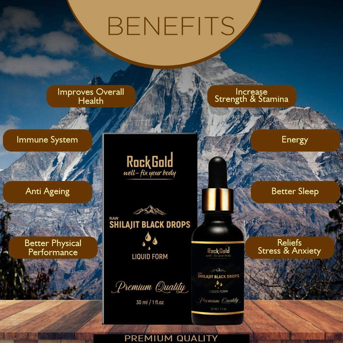Vedapure Rock Gold Shilajit Liquid - Natural Black Drops, 30ml - Image 4