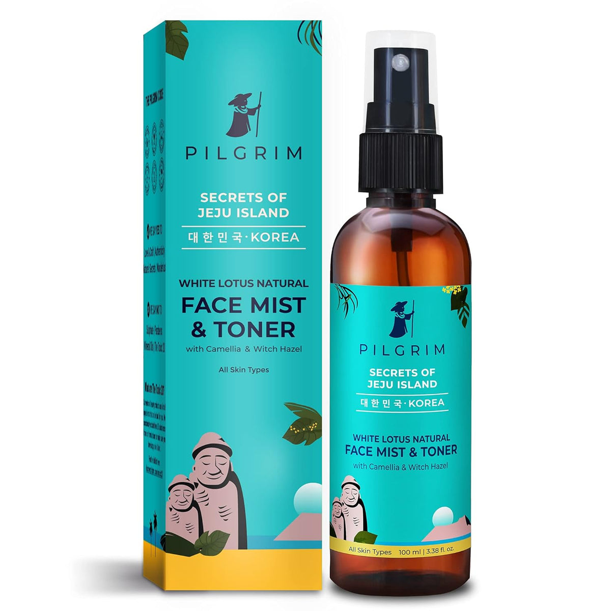 Pilgrim Korean Beauty White Lotus Face Mist & Toner - Alcohol-Free, 100ml