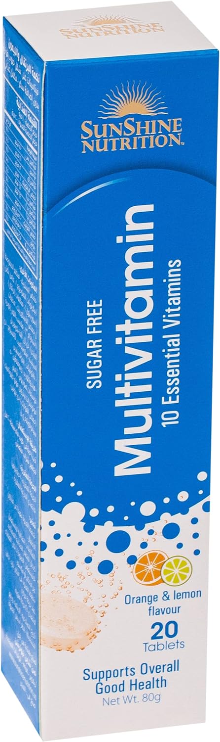 Sunshine Nutrition Multivitamin Effervescent Orange Lemon 20 Tablets