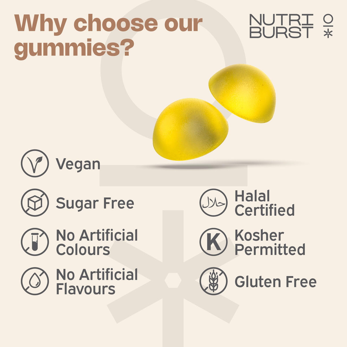 Nutriburst Vitamin D3 + K2 Gummies, Lemon Flavour - 60 Count - Image 4