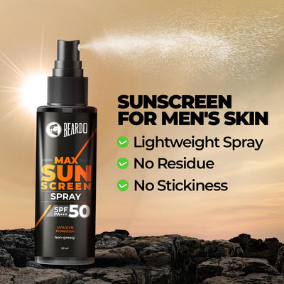Beardo Max Sunscreen Spray SPF50 - Sun Care Protection, 50ml - Image 3