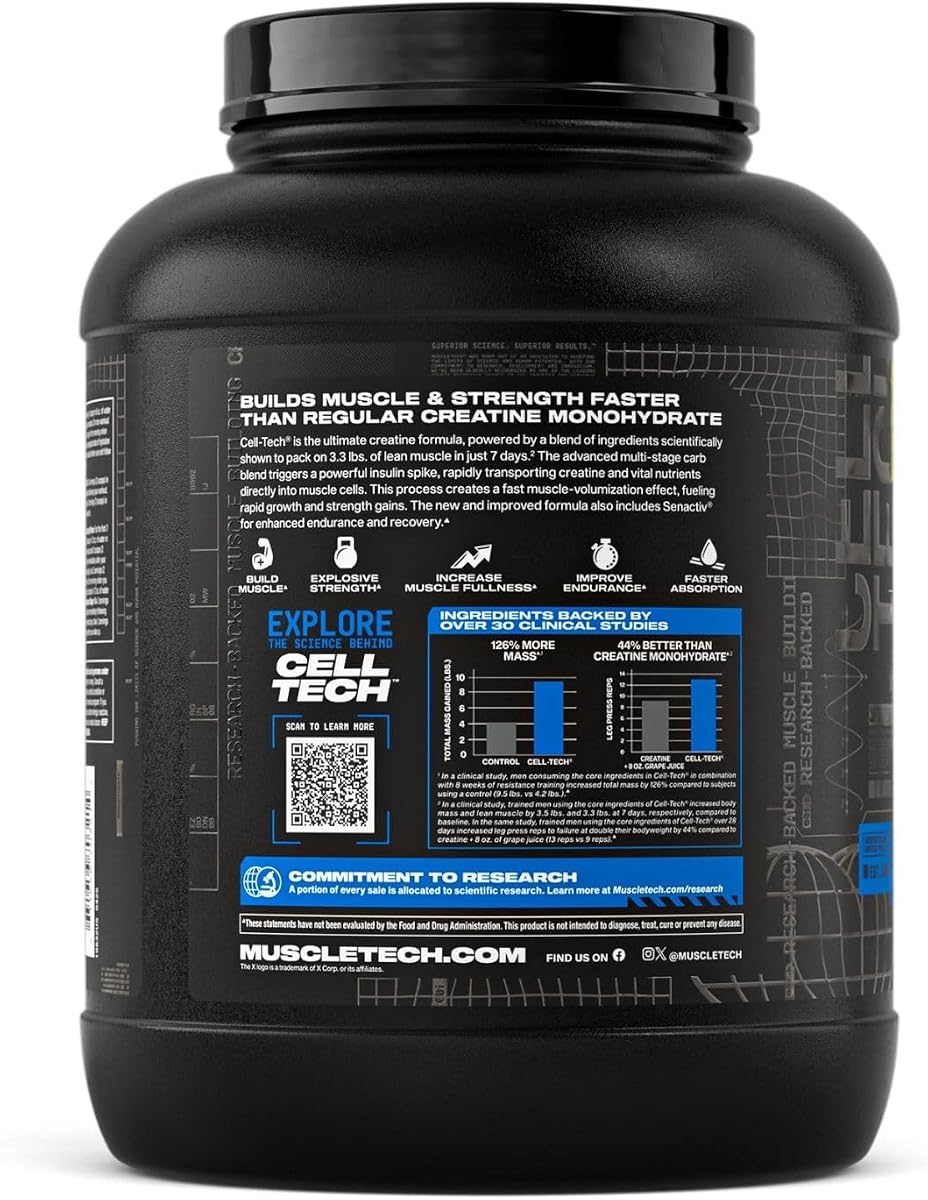 Muscletech Cell-Tech Creatine Powder - Fruit Punch, 6 lb - Image 3