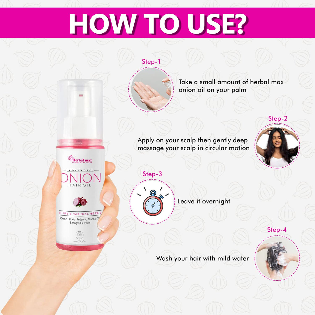 Herbal Max Onion Seed Hair Oil for Silky, Strong Hair - 100ML - Image 6