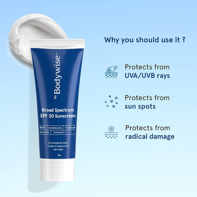 Be Bodywise Sunscreen Cream SPF 30 - Ultra Lightweight, Broad Spectrum, 50 ml - Image 2