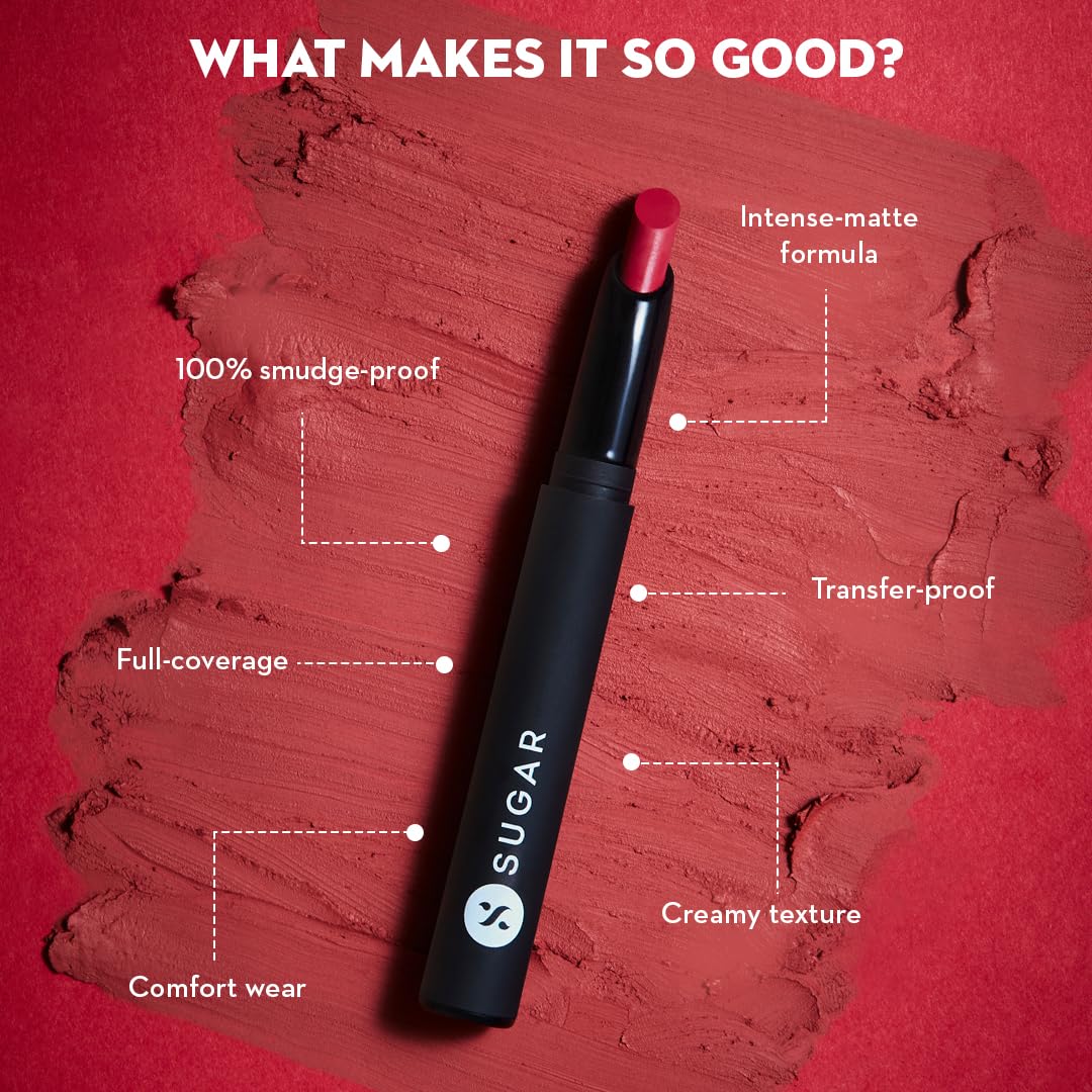 Sugar Cosmetics Matte Attack Transferproof Lipstick - 02 Red Zeppelin - Image 3