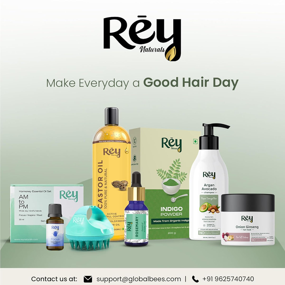 ReyNaturals Castor and Rosemary Hair Oil - Hair Growth Treatment, 200ml - Image 6