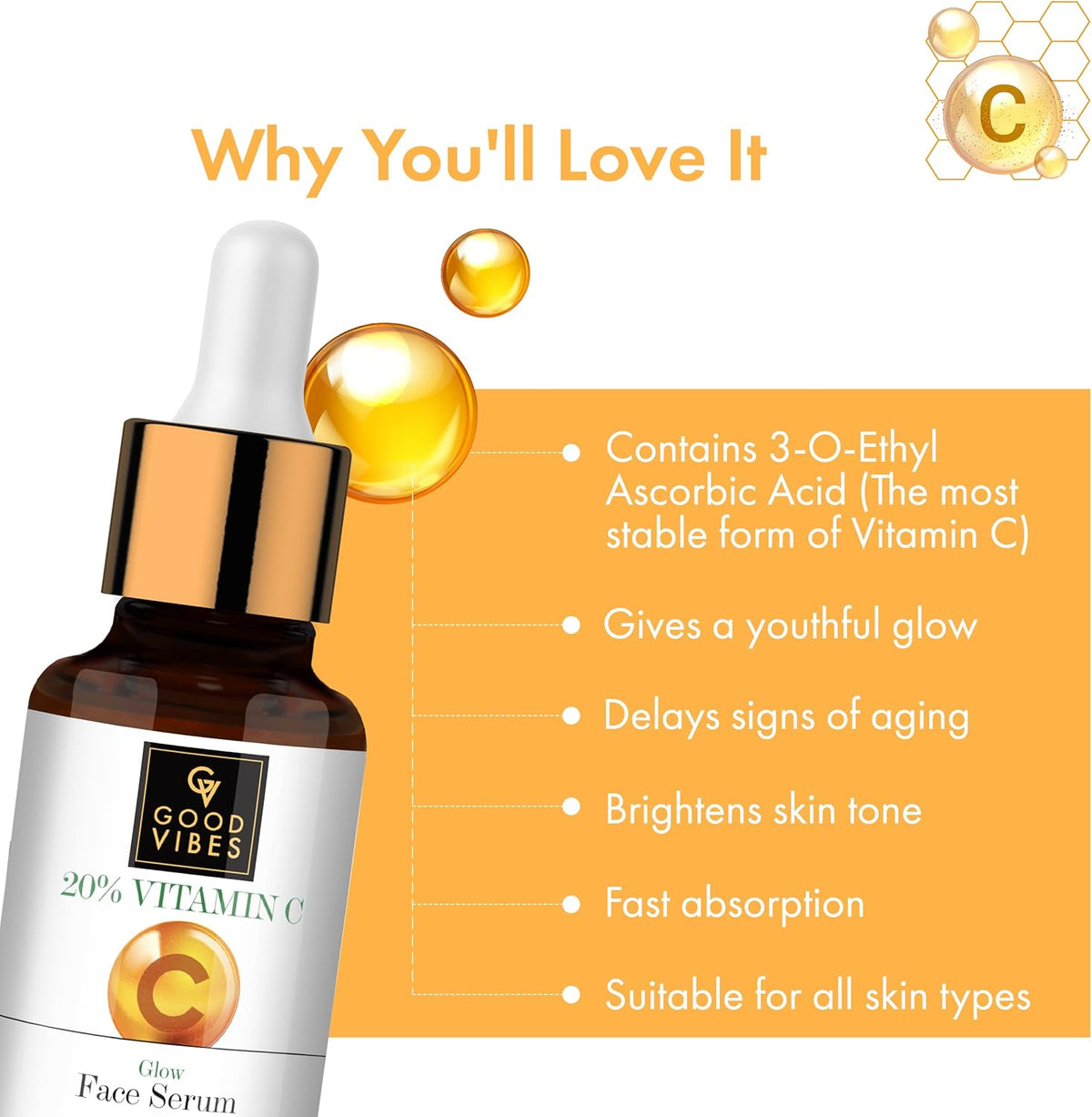 Good Vibes Vitamin C & E Age Defying Serum - 30ml - Image 3