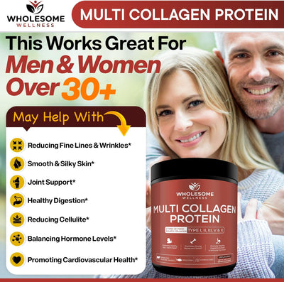 Wholesome Multi Collagen Peptides Protein Powder, Unflavored, 454g - Image 4
