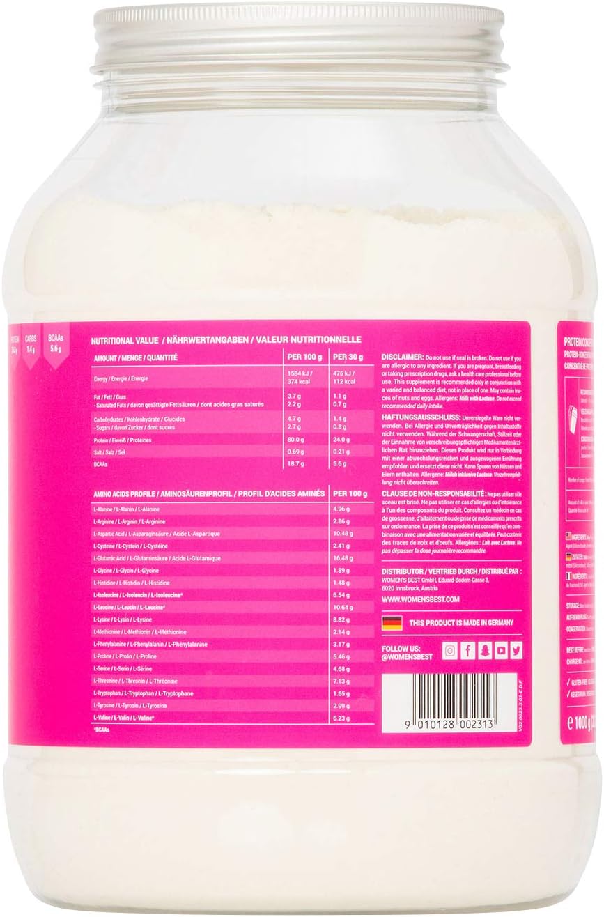 Women's Best Whey Protein - Vanilla Flavour, Sports Nutrition Powder, 1 Kg