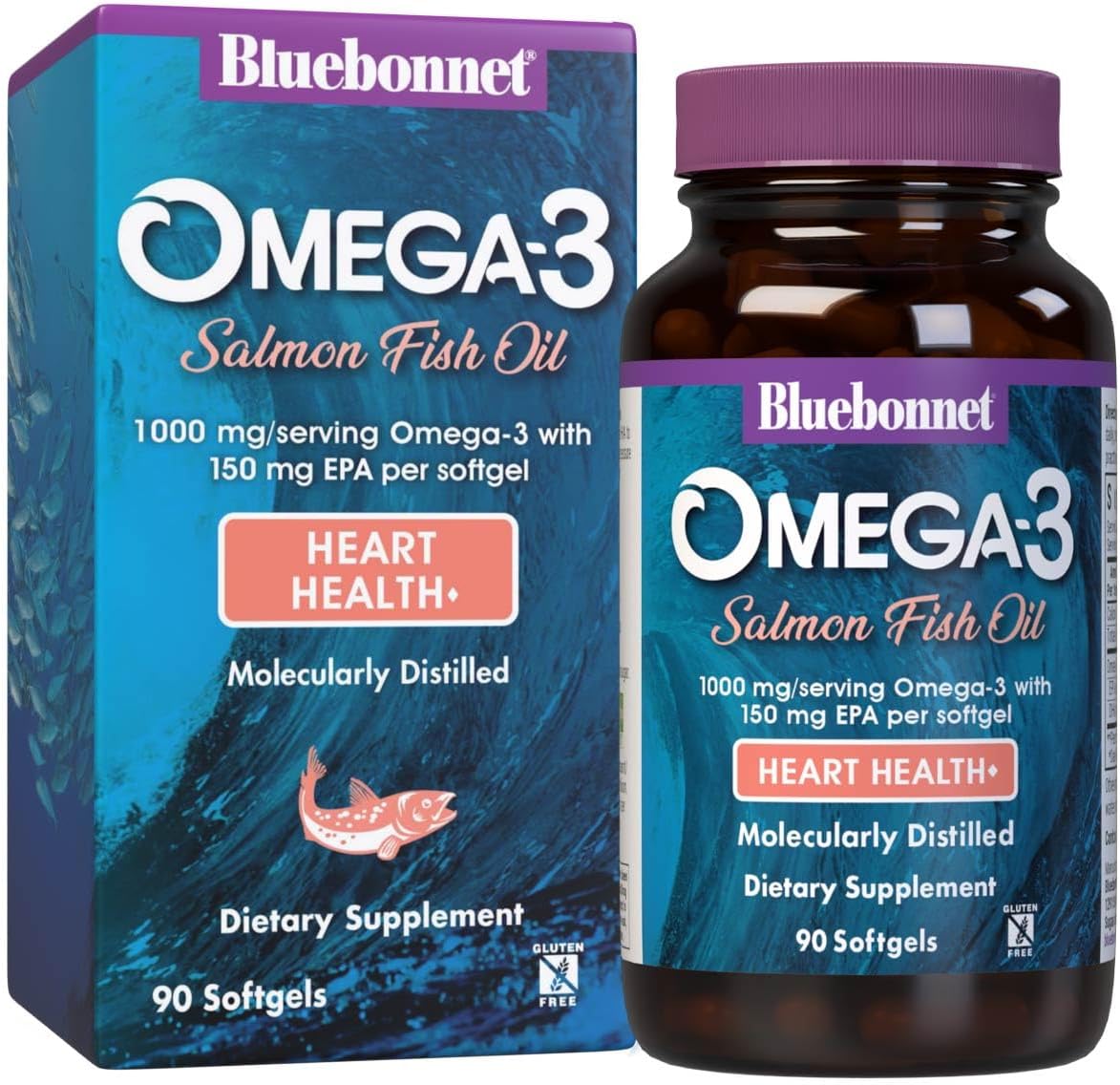 BlueBonnet Nutrition Omega-3 Salmon Oil Softgels - 90 Count