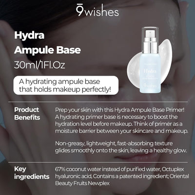 9Wishes Hydra Ampule Base Primer - Hydrating, Lightweight - 30ml - Image 2