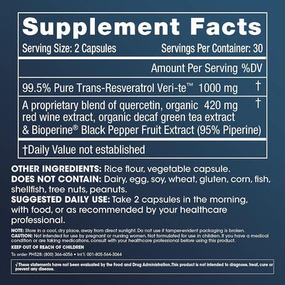 Kuwa Supplements Trans-Resveratrol 1000mg - Potent Antioxidant Capsules, 60 Count - Image 6