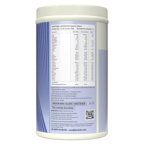 HK Vitals Protein Active (Chocolate, 400G / 0.88Lbs) | All In One Triple Strength Protein | For Immunity And Stress-Relief