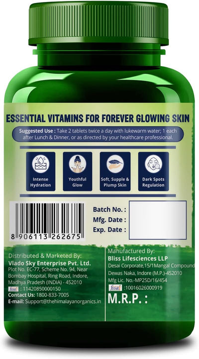 Himalayan Organics Skin Vitamin Tablets with Hyaluronic Acid - 60 Count - Image 6