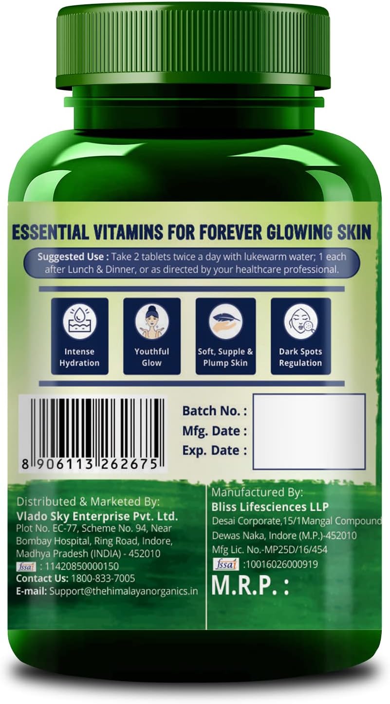 Himalayan Organics Skin Vitamin Tablets with Hyaluronic Acid - 60 Count - Image 6