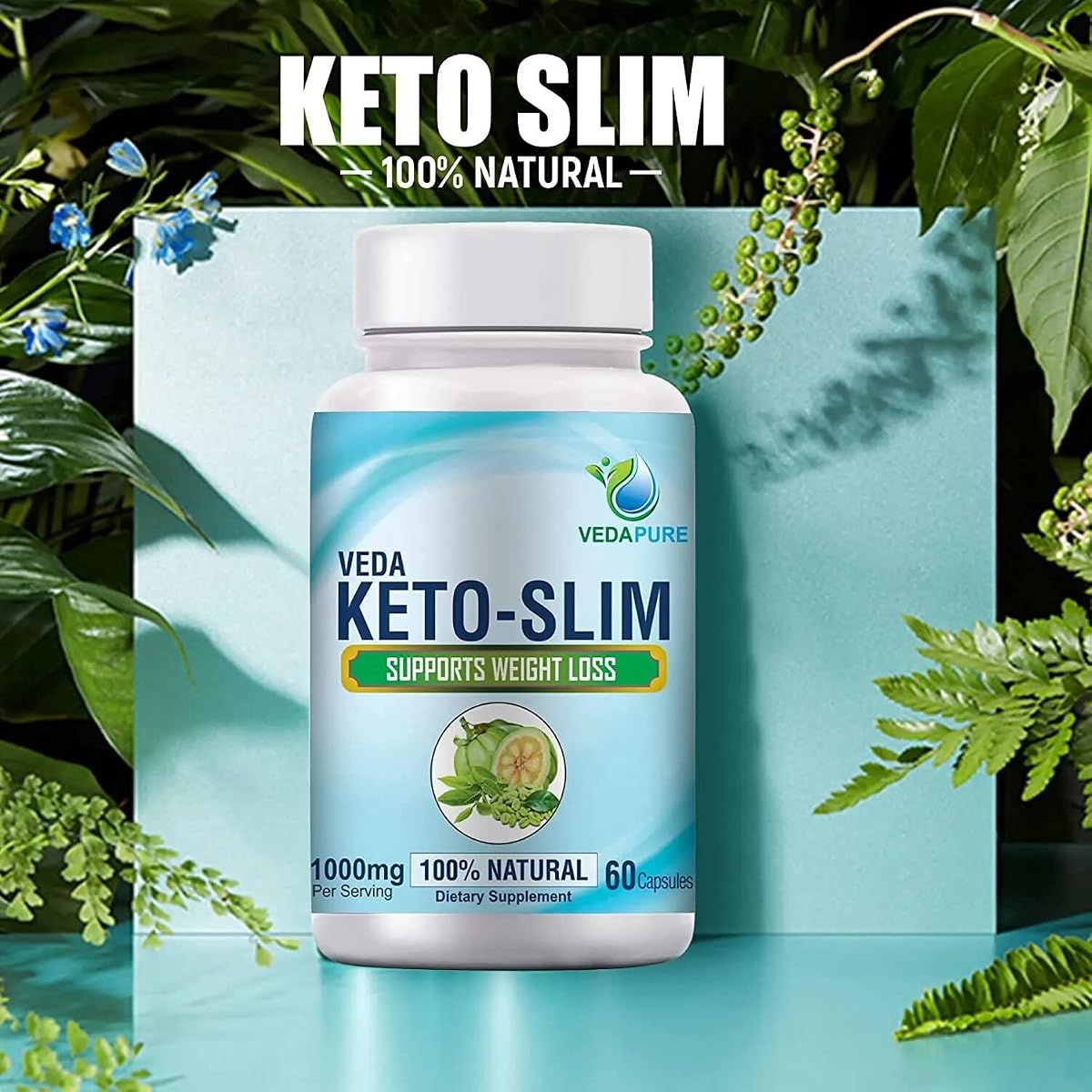 Vedapure Keto Slim Capsules - Natural Weight Management Supplement with Garcinia Cambogia and Green Tea - 60 Count - Image 2