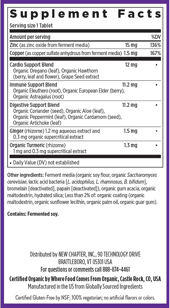 New Chapter Fermented Zinc Complex Capsules - Immune & Skin Support - 60 Count - Image 6