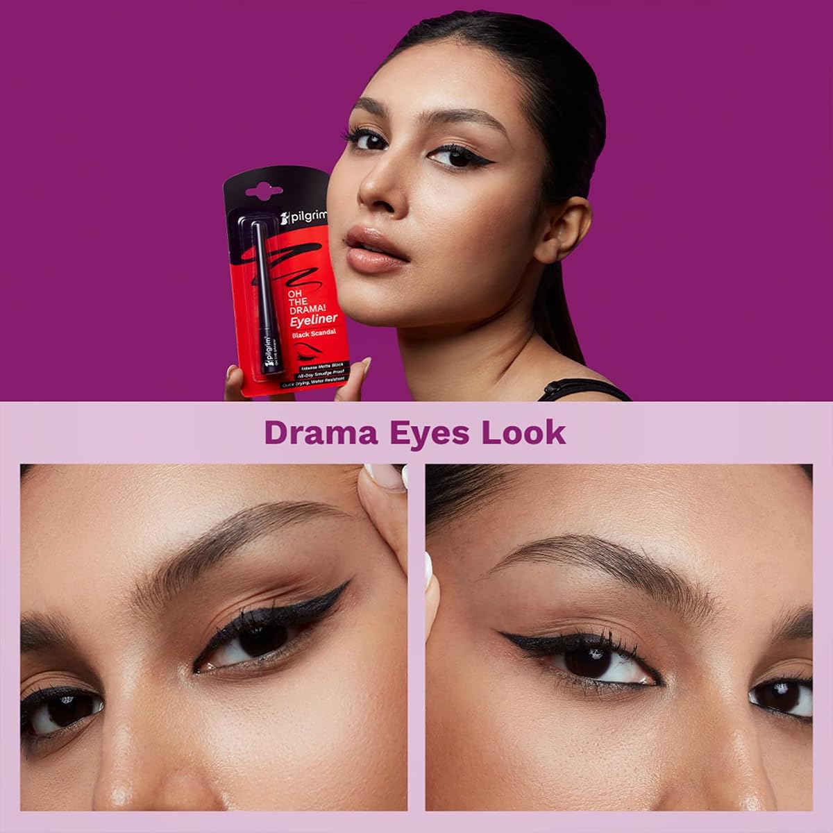 Pilgrim Black Scandal Eyeliner Intense Matte Finish with Argan Oil - 3.5ml - Image 7