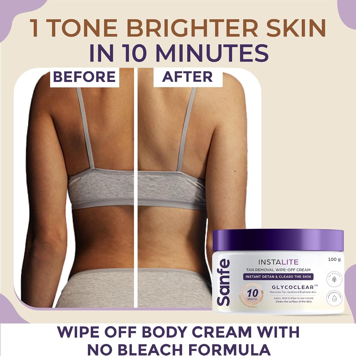 Sanfe Instalite Detan Cream with Glycoclear Technology - 100g - Image 2
