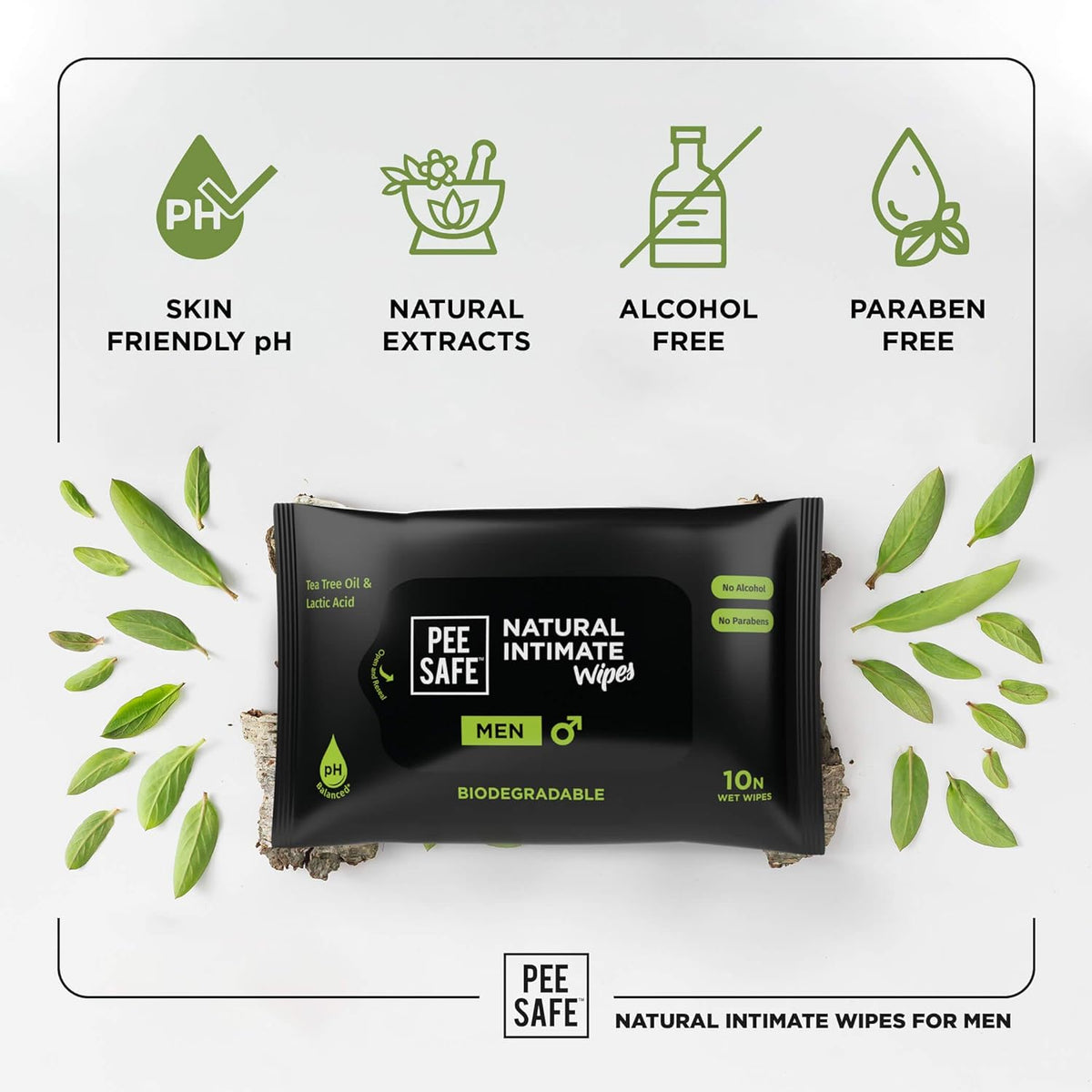Pee Safe Intimate Wipes for Men - 10 Pack - Image 3