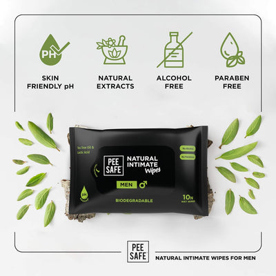 Pee Safe Intimate Wipes for Men - 10 Pack - Image 3