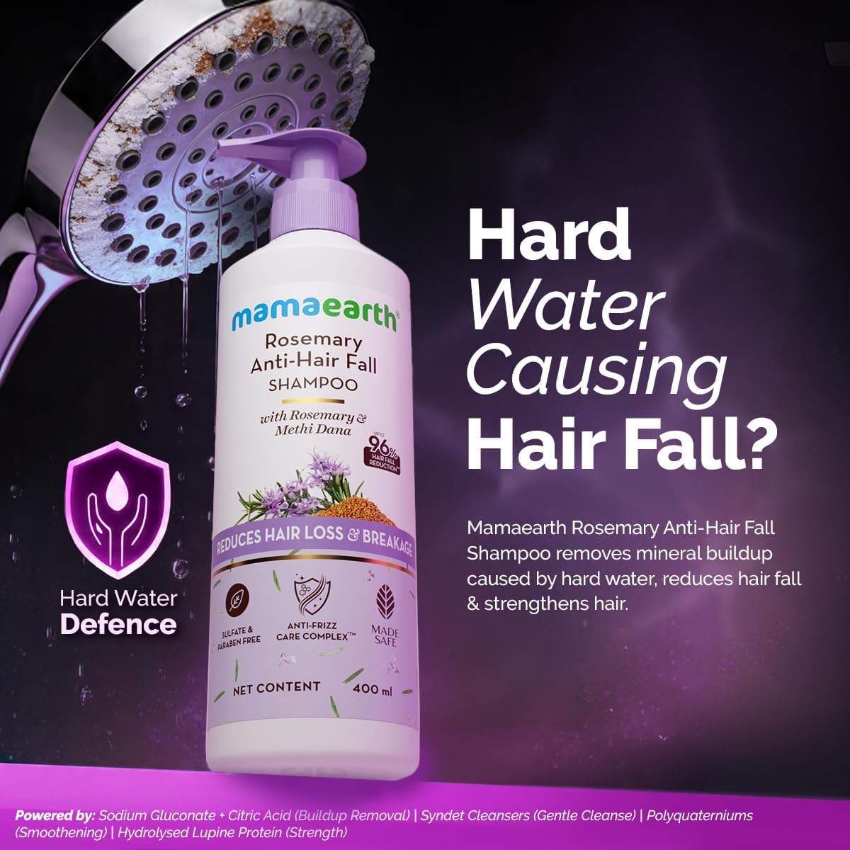 Mamaearth Rosemary Anti-Hairfall Shampoo with Methi Dana - 400ml - Image 2