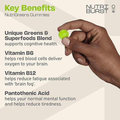 Nutriburst Nutri Greens Gummies - 60 Count, Vitamins & Minerals - Image 2