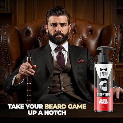 Beardo Godfather Beard Oil & Wash Set - 30ml Oil, 100ml Wash - Image 6