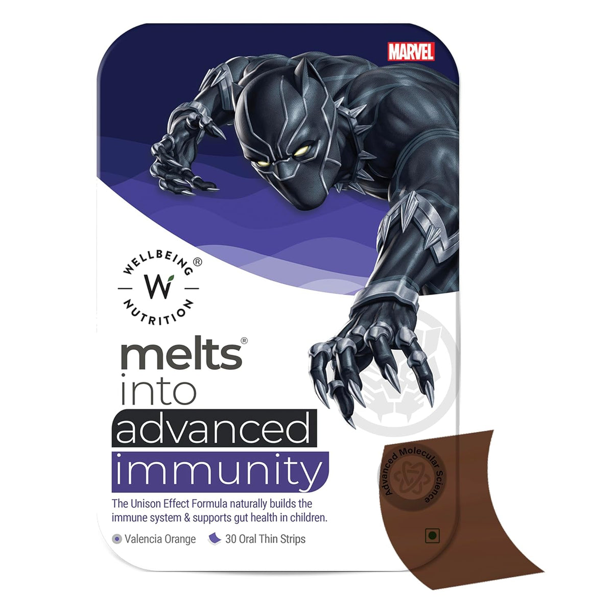 Wellbeing Nutrition melts Marvel Advanced Immunity 30 Oral Strips