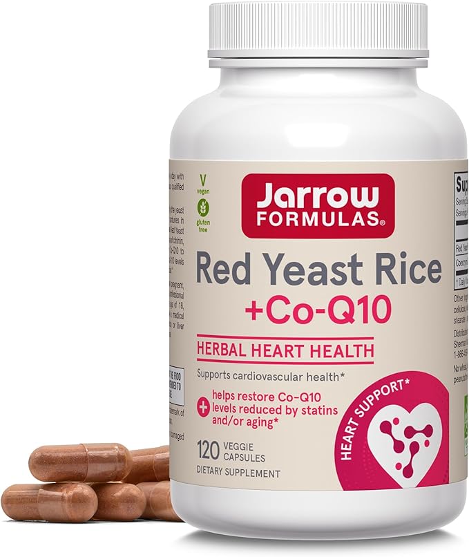 Jarrow Formulas Vegan Red Yeast Rice + Co-Q10 - 120 Veggie Capsules