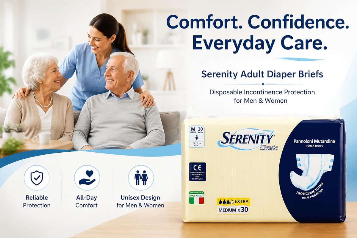 Serenity Adult Incontinence Briefs - Extra Absorbency, Medium Size, 30 Count - Image 7