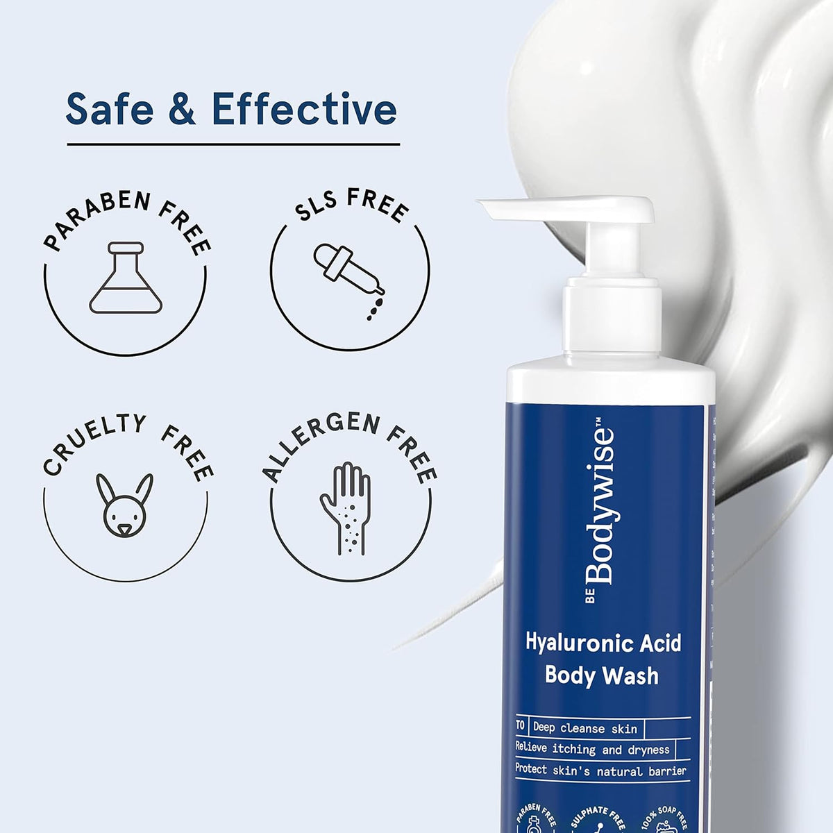 Be Bodywise Hyaluronic Acid Body Wash with Aloe Vera Extract - 250ml - Image 5