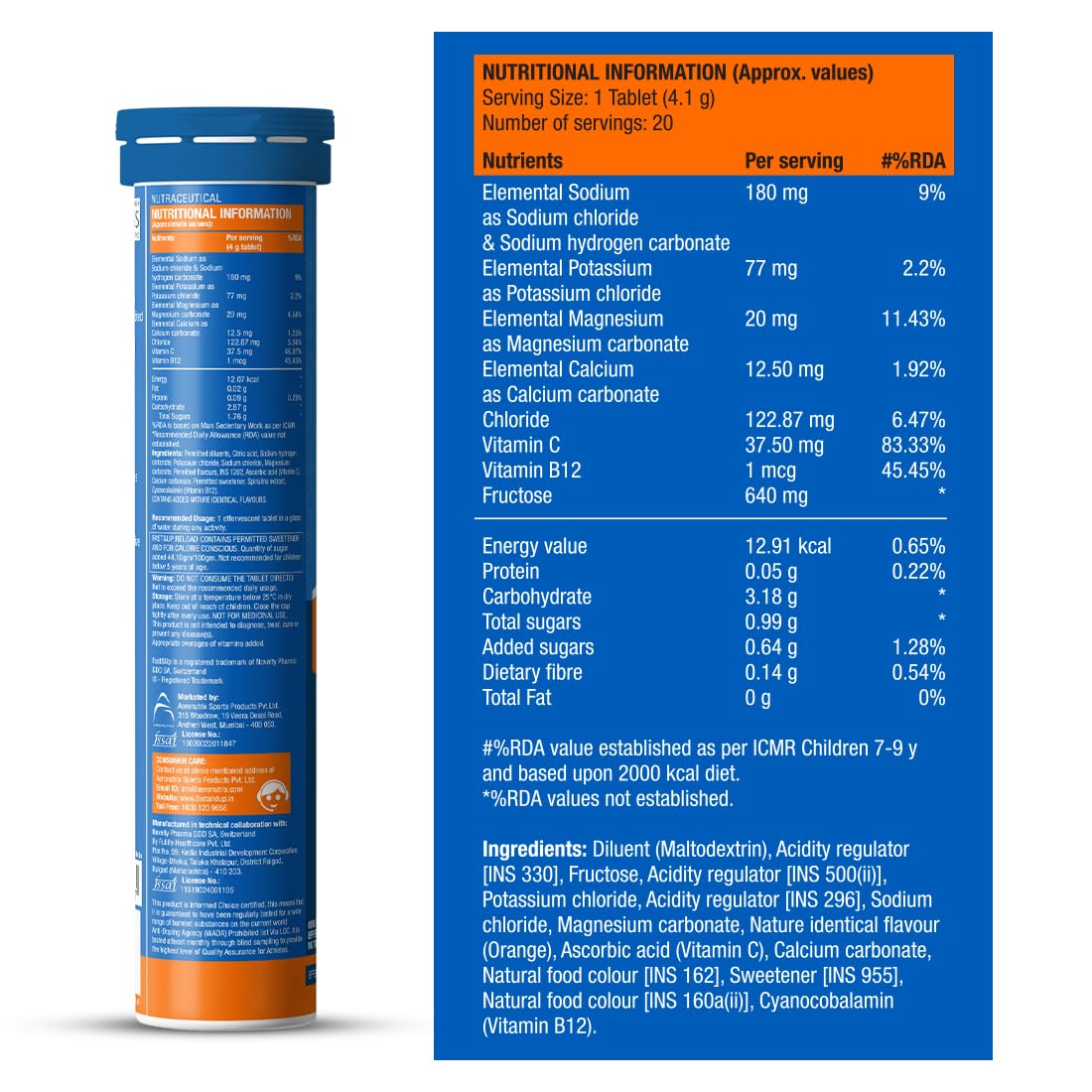 Fast & Up Reload Orange - Functional Drink & Hydration Supplement - 20 Tablets - Image 6