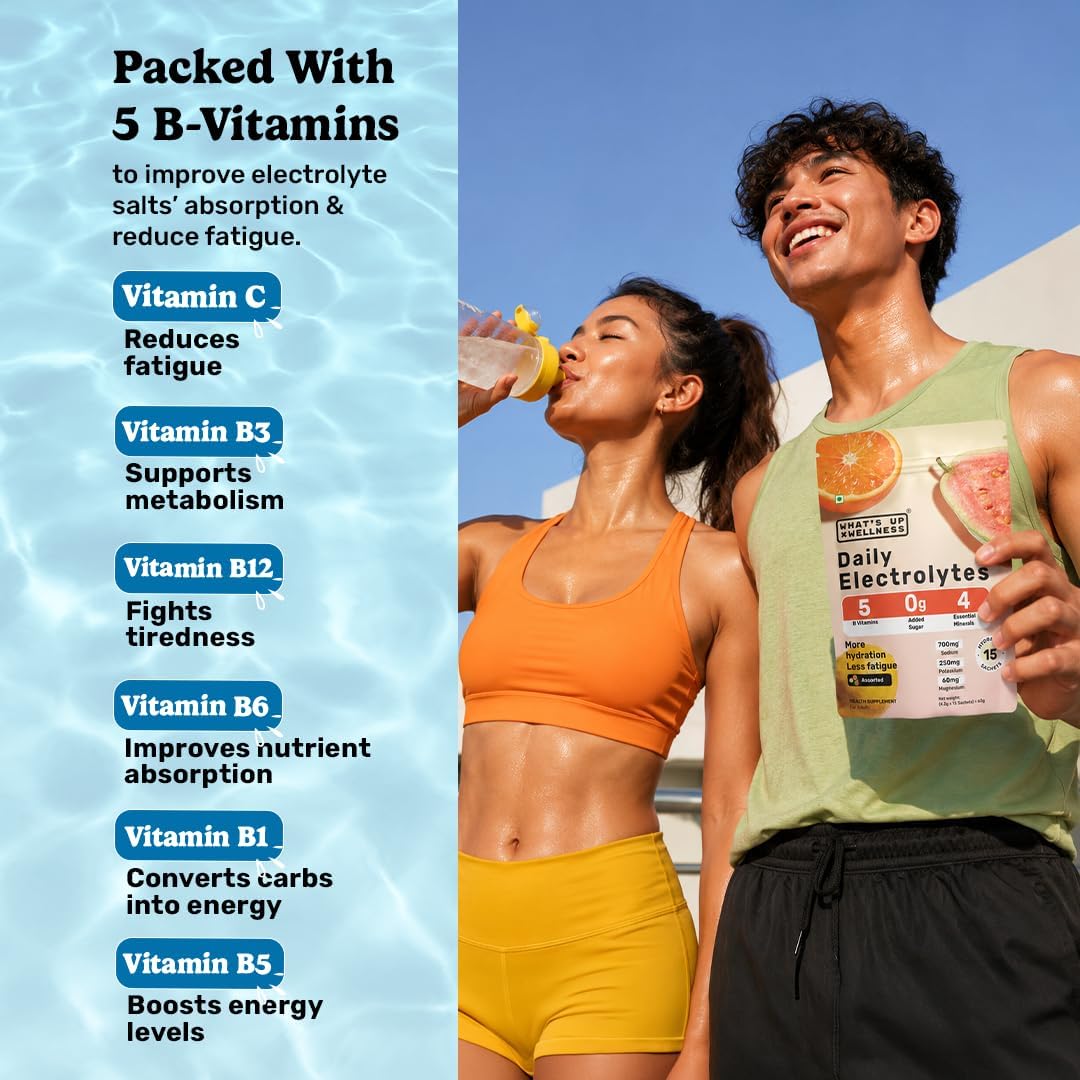 What's Up Daily Electrolytes - Zero Sugar, Assorted Flavours - 15 Sachets - Image 4