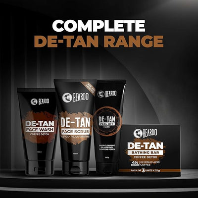Beardo Detan Coffee Detox Bathing Bar - 75g, Pack of 3