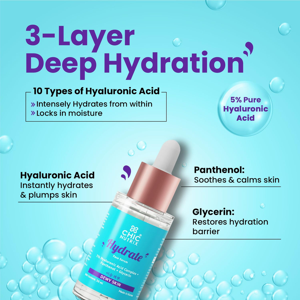 Chicnutrix Hydrate - Hydrating Face Serum, 30ml - Image 5