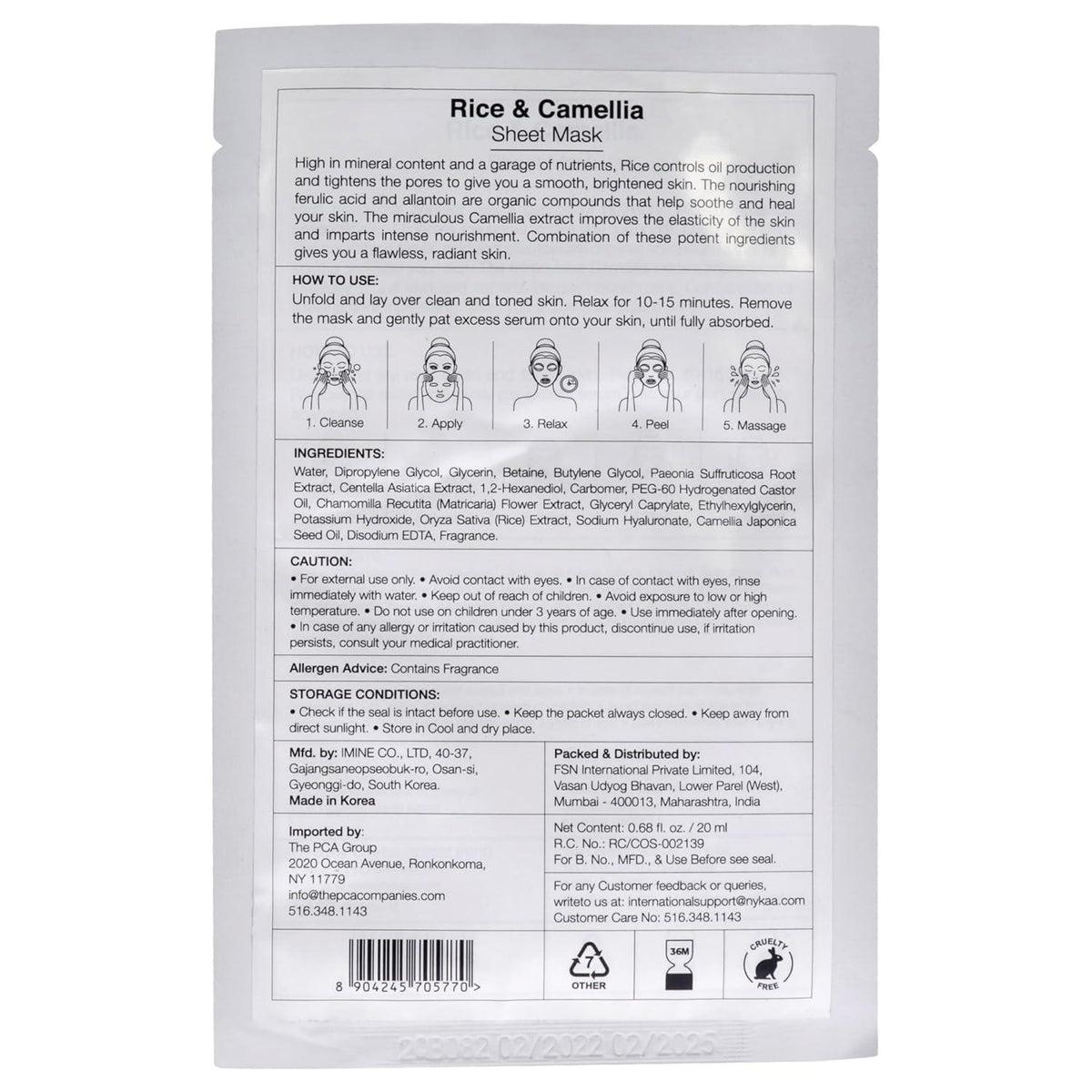 Nykaa Skin Secrets Rice & Camellia Sheet Mask, Single Pack - Image 7