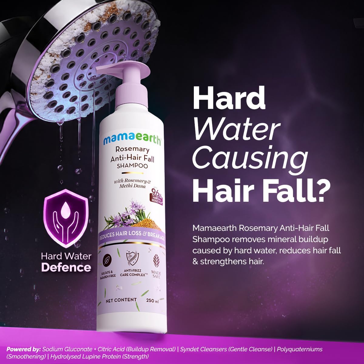Mamaearth Rosemary Anti-Hair Fall Shampoo with Methi Dana, 250ml - Image 2