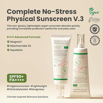 AXIS-Y Complete No-Stress Physical Sunscreen V.3 - SPF Protection, 50ml - Image 2