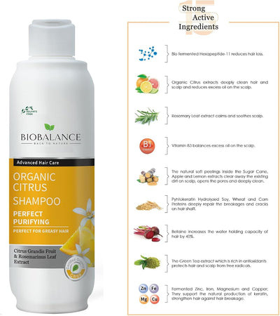 BioBalance Organic Citrus Shampoo for Greasy Hair - 330ml - Image 6
