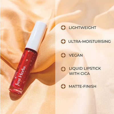Just Herbs Ayurvedic Creamy Matte Liquid Lipstick Berry Nude - 15g - Image 4