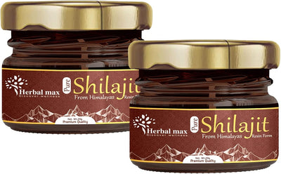 Herbal Max Pure Himalayan Shilajit Resin - Ayurvedic, Fulvic Acid Enriched, 20g