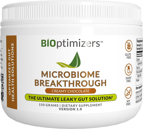 Biome Breakthrough Repair Powder - Chocolate Flavor - Has Lactobacillus Strains, Bone Broth & Collagen - Source of L-Glutamine - Gas & Bloating Relief - Improves Gut Health - 30 Servings - 150g