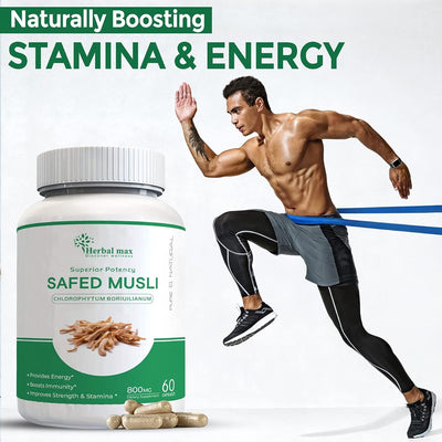 Herbal Max Shilajit Gold & Safed Musli Capsules - 800 mg, 90 Count - Image 3