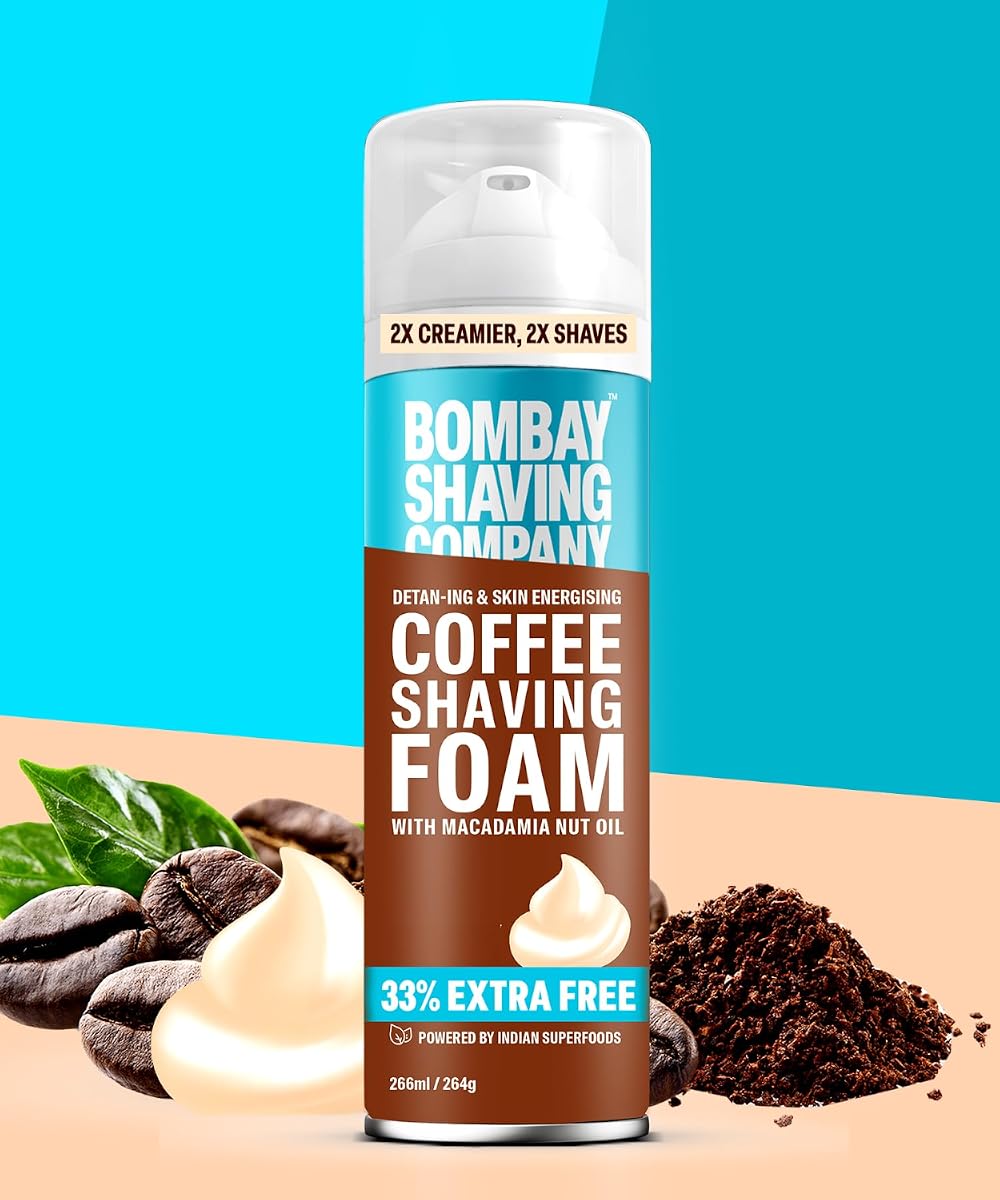 Bombay Shaving Company Coffee Shaving Foam with Macadamia & Olive - 266 ml - Image 2