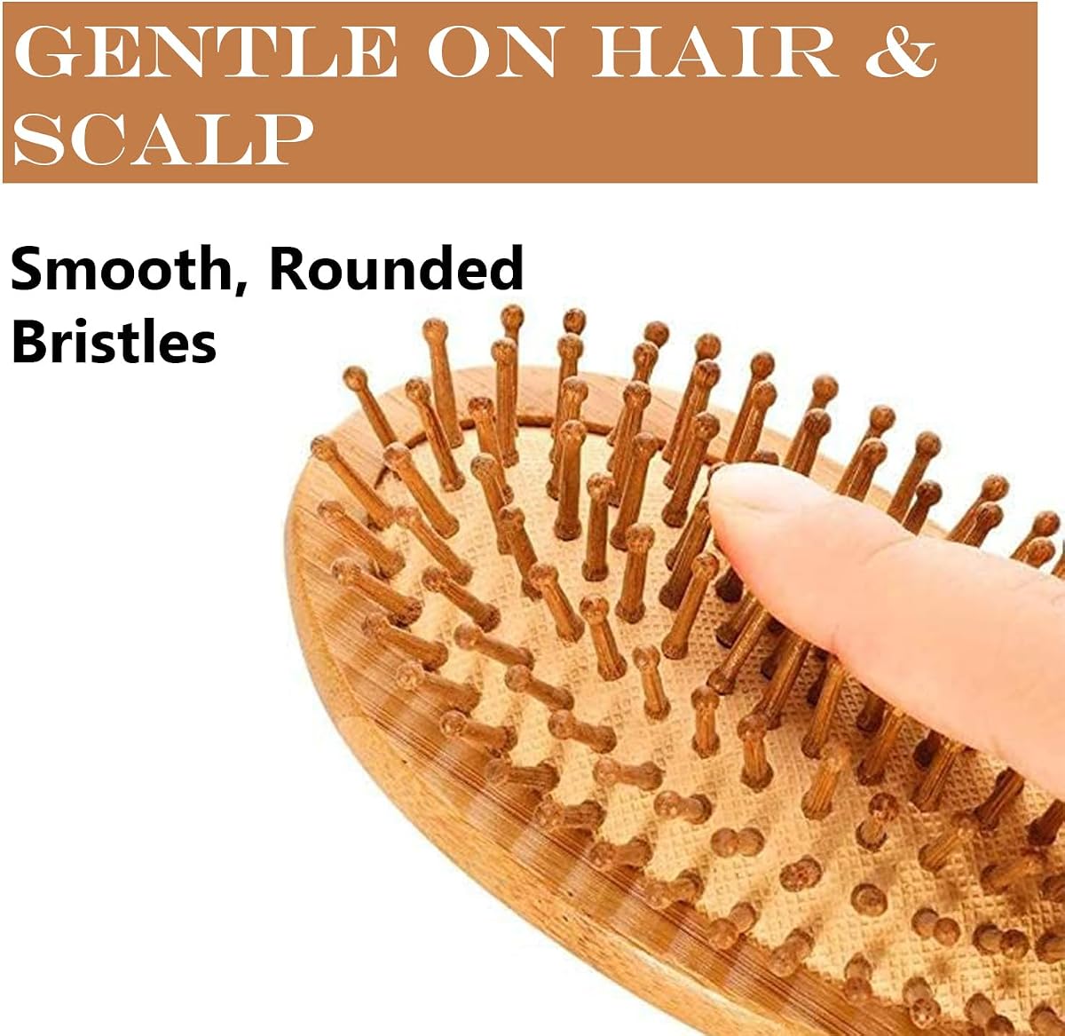 SugarBear Bamboo Hair Brush - Natural Anti-Static Paddle - 12/Case - Image 2