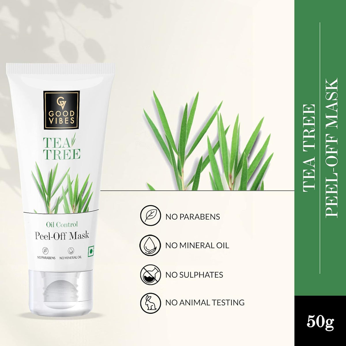 Good Vibes Tea Tree Oil Control Peel Off Mask, 50g - Image 2