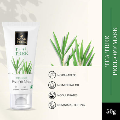 Good Vibes Tea Tree Oil Control Peel Off Mask, 50g - Image 2