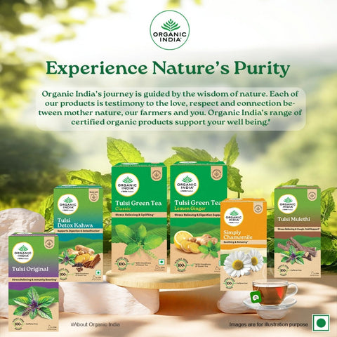 ORGANIC INDIA Tulsi Ginger Turmeric Tea, 25 Tea Bags